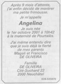 Le site d'Angelina